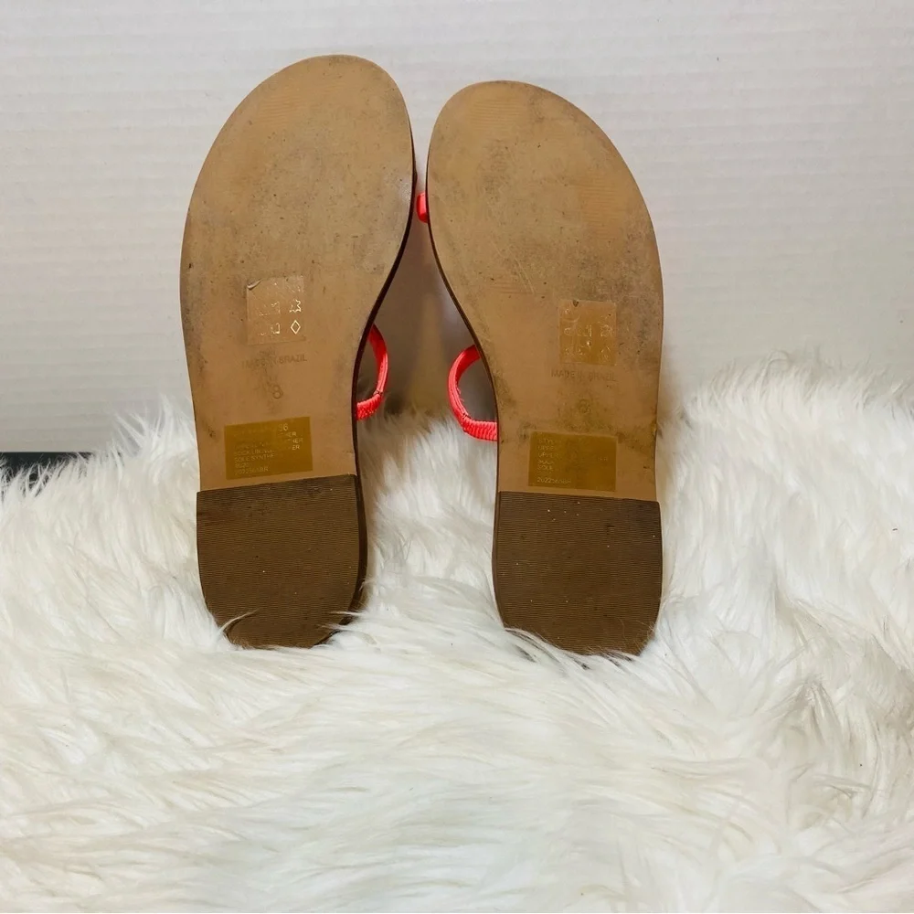 Madewell Neon Pink Chaco Style Leather Strap Sandal Sz-8